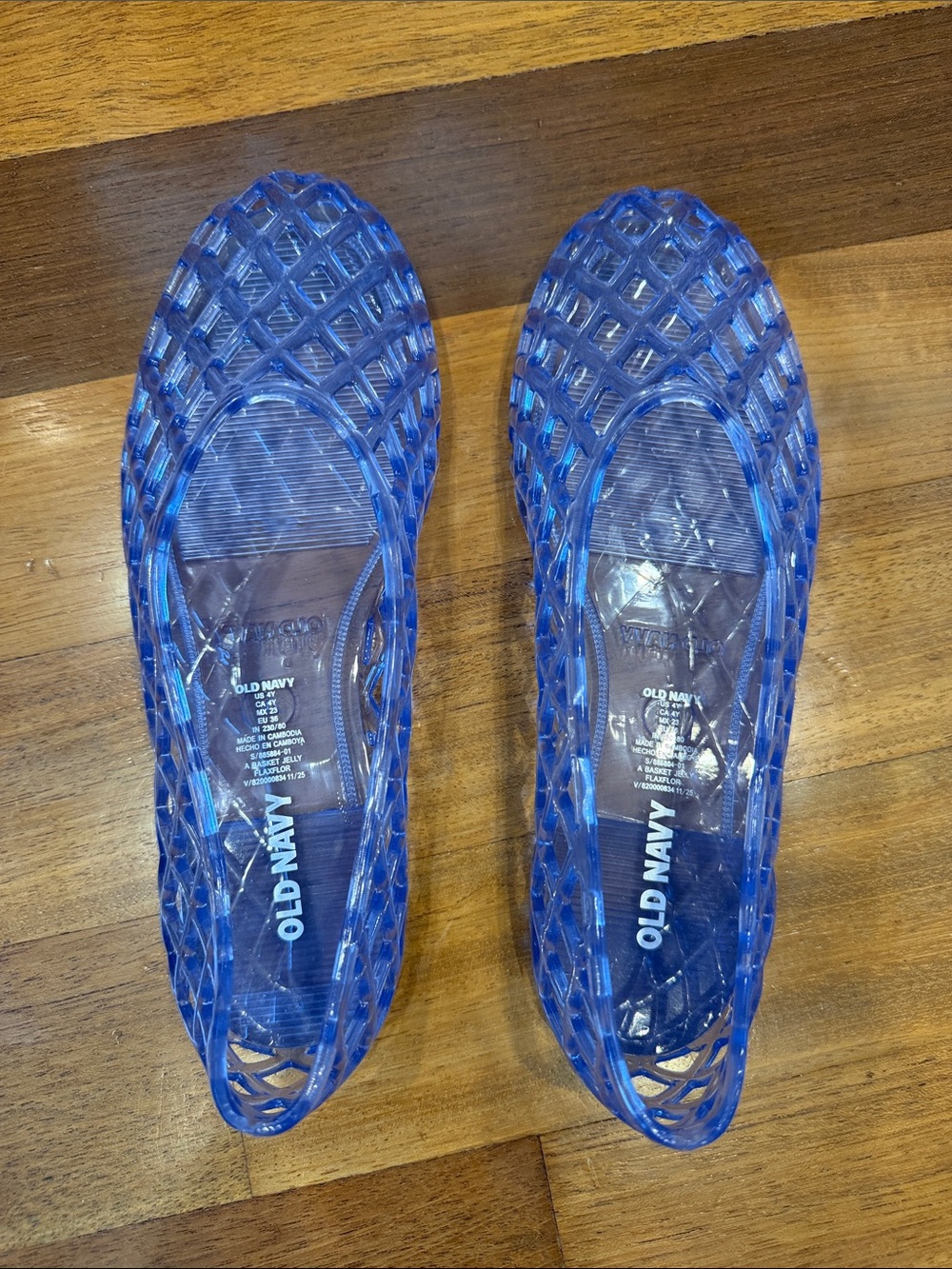 Old Navy Transparent Blue Jelly Lattice Flats - NEVER WORN